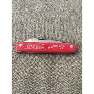 RED 5 CENT VINTAGE COLONIAL PROV. USA COCA-COLA POCKETKNIFE (TD)